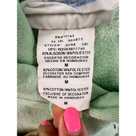 Champion men's size Medium reverse weave hoodie green sweatshirt kangaroo - Picture 3 of 9